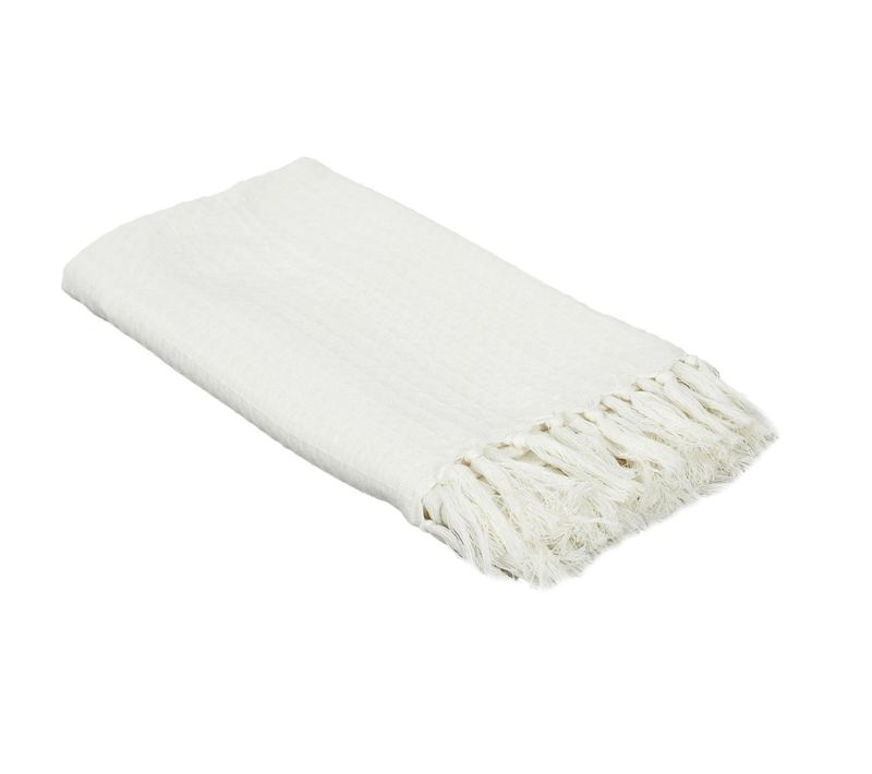 Jeté De Canapé "gaufré" 130x160cm Ivoire