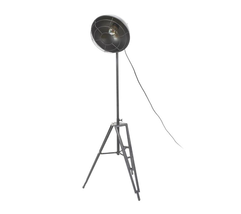 Lampadaire Industriel "trépied" 124cm Gris