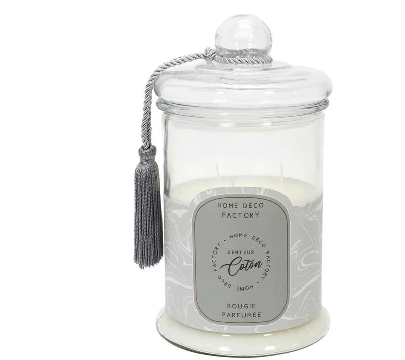 Bougie Parfumée Bonbonnière 15,8 Cm Gris - Senteur Coton