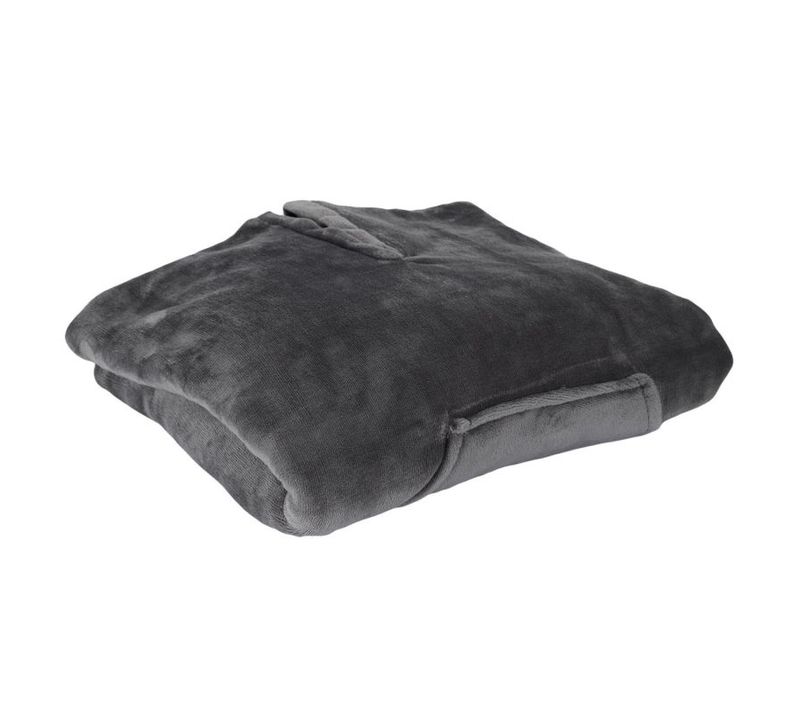 Plaid Déco "poncho" 130x170cm Gris