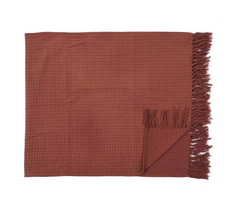 Jeté De Canapé "gaufré" 170x250cm Terracotta