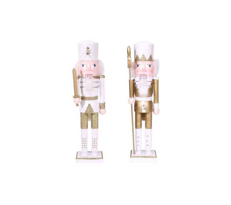 Set De 2 Figurines En Bois Casse Noisettes 35,5 Cm