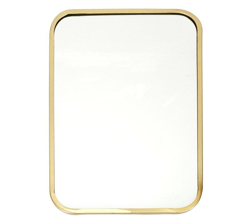 Miroir Mural Déco "contour Carré" 34cm Or