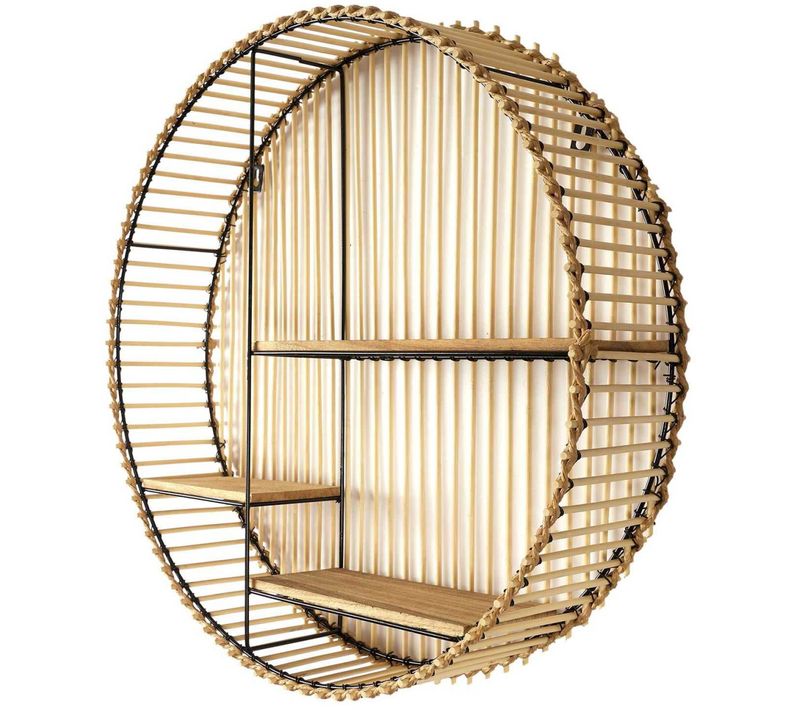 Etagère Ronde En Métal Et Mdf Java