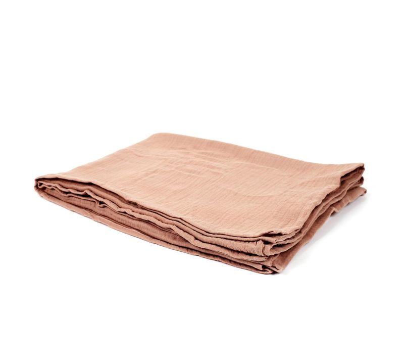 Plaid Uni En Coton "murial" 120x150cm Rose Litchi
