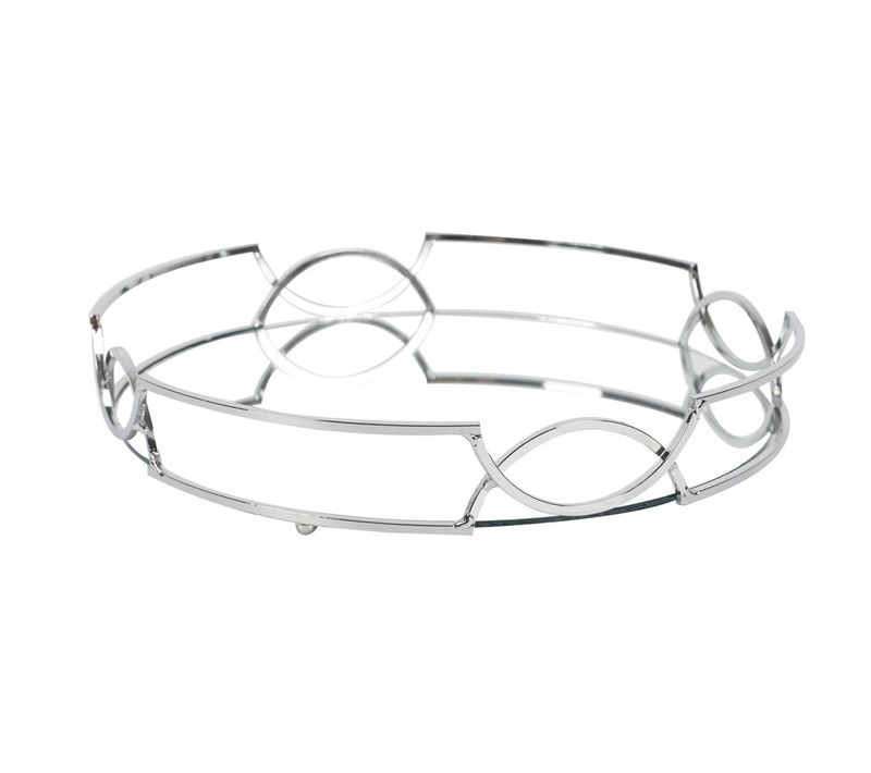 Plateau De Service Design "miroir" 30cm Argent
