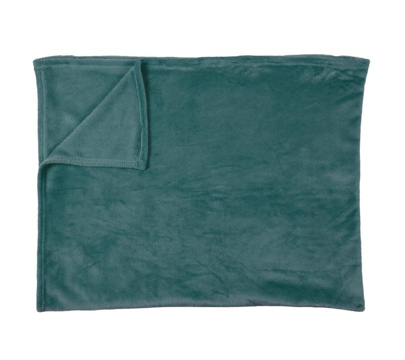 Plaid Flanelle "cocooning" 125x150cm Bleu Pétrole