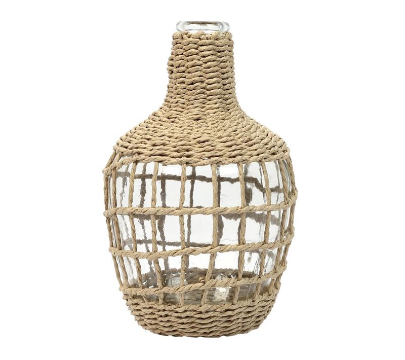 Vase Design "dame Jeanne Tressée" 25cm Naturel