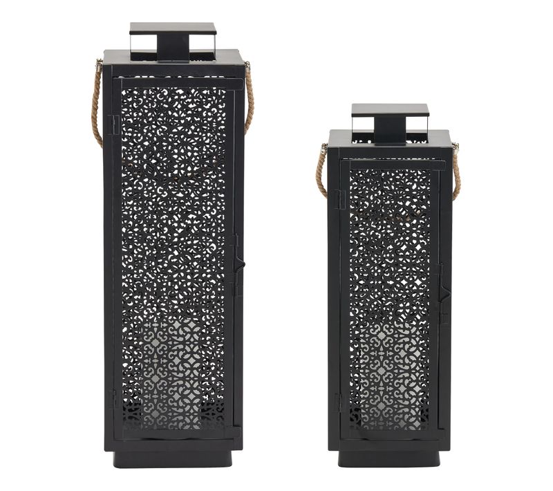 Lanterne En Métal Ajouré (lot De 2)