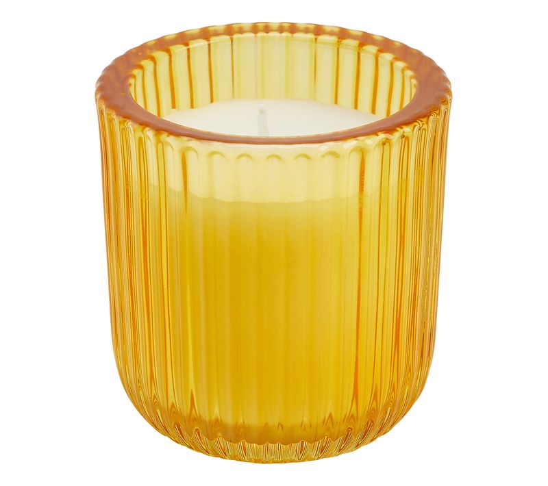 Bougie en verre H. 7,7 cm ULAS Jaune