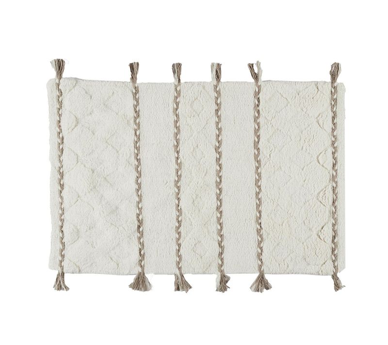 Tapis Tufté à Pompons "carpet" 50x80cm Blanc