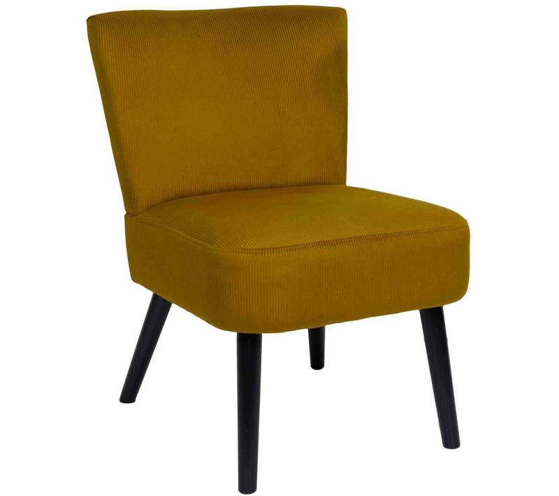 Fauteuil Crapaud  En Tissu Giulia Jaune Moutarde
