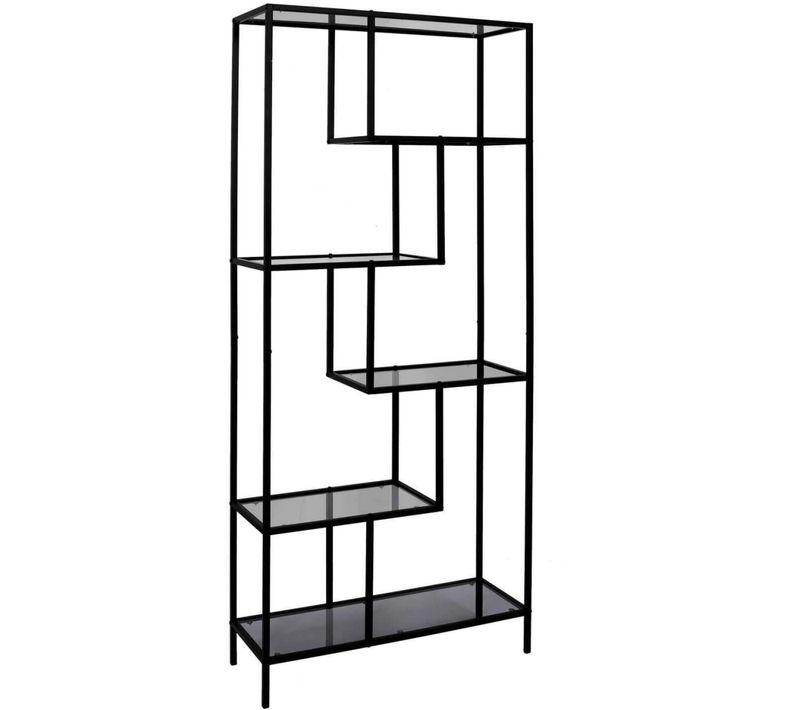 Etagère En Métal Et  Verre Fumé Edison 80 X 30 X 180 Cm