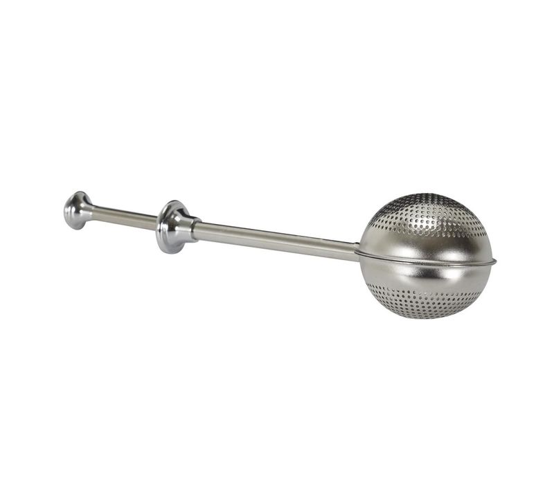 Boule à Thé à Piston "inox" 18cm Argent