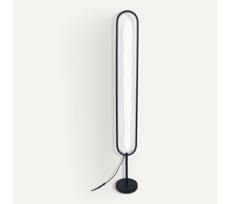 Lampe de sol ovale LED H.120cm Noire