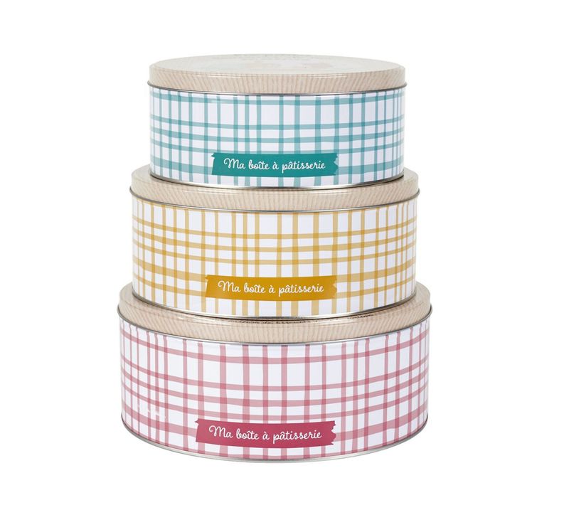 Lot De 3 Boîtes à Biscuits "mamie Lily" 22cm Multicolore