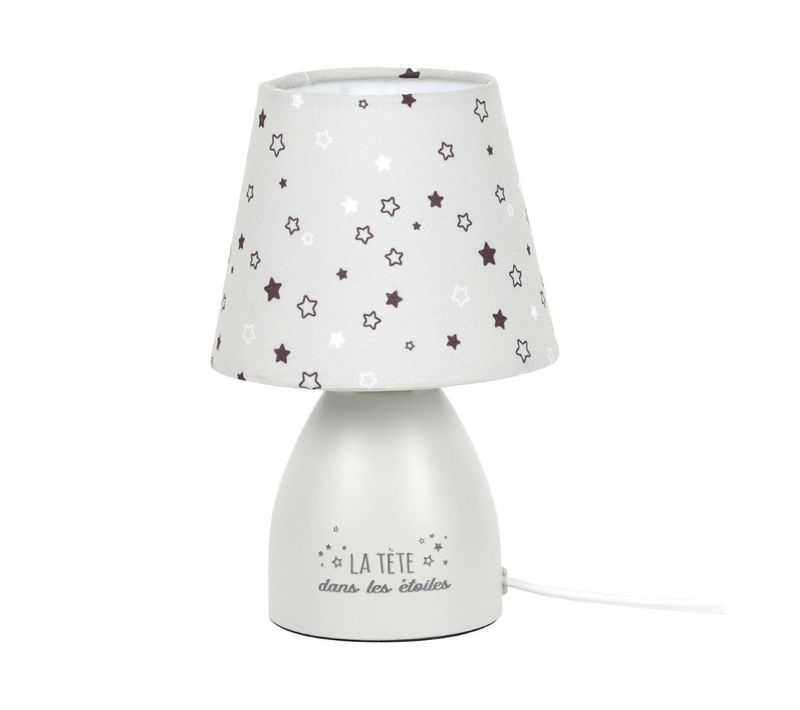 Lampe De Chevet Enfant "étoiles" 19cm Gris