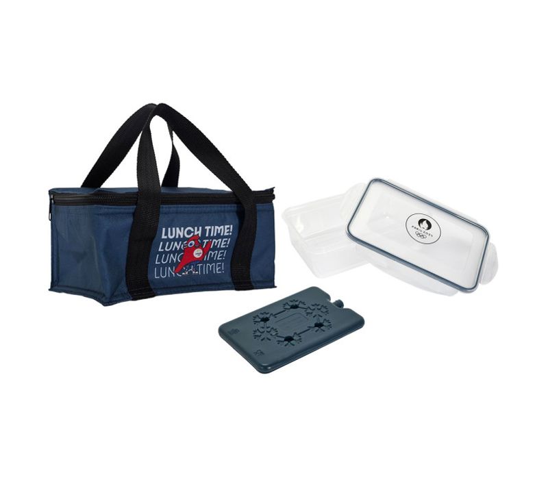 Lunch Box Avec Boite Et Pain De Glace - Mascotte Jo 2024 - Bleu