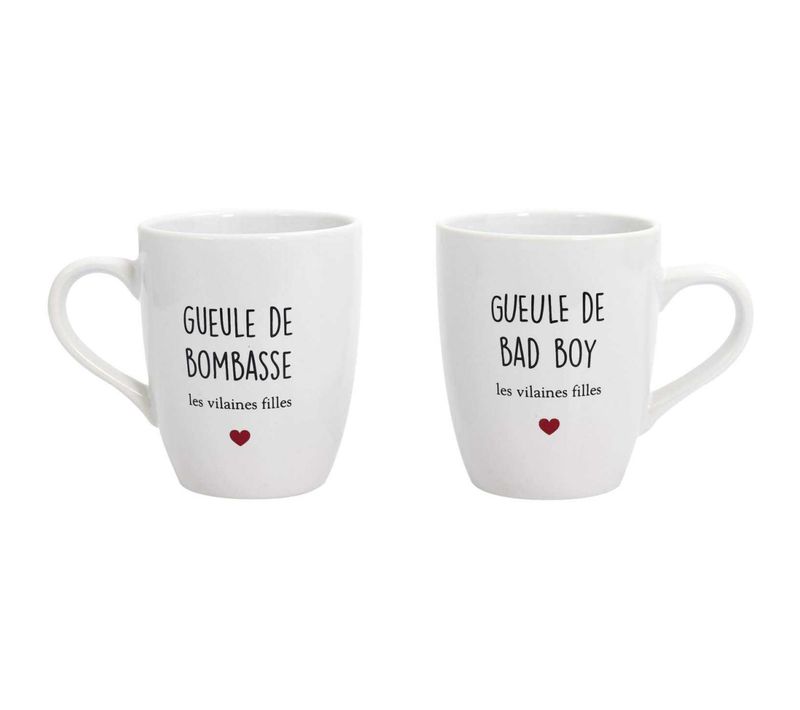 Coffret 2 Mugs Inscriptions Humour
