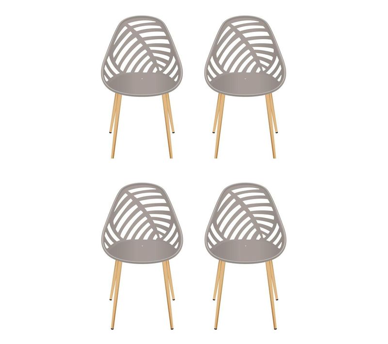 Lot De 4 Chaises De Jardin "alameda" 83cm Taupe