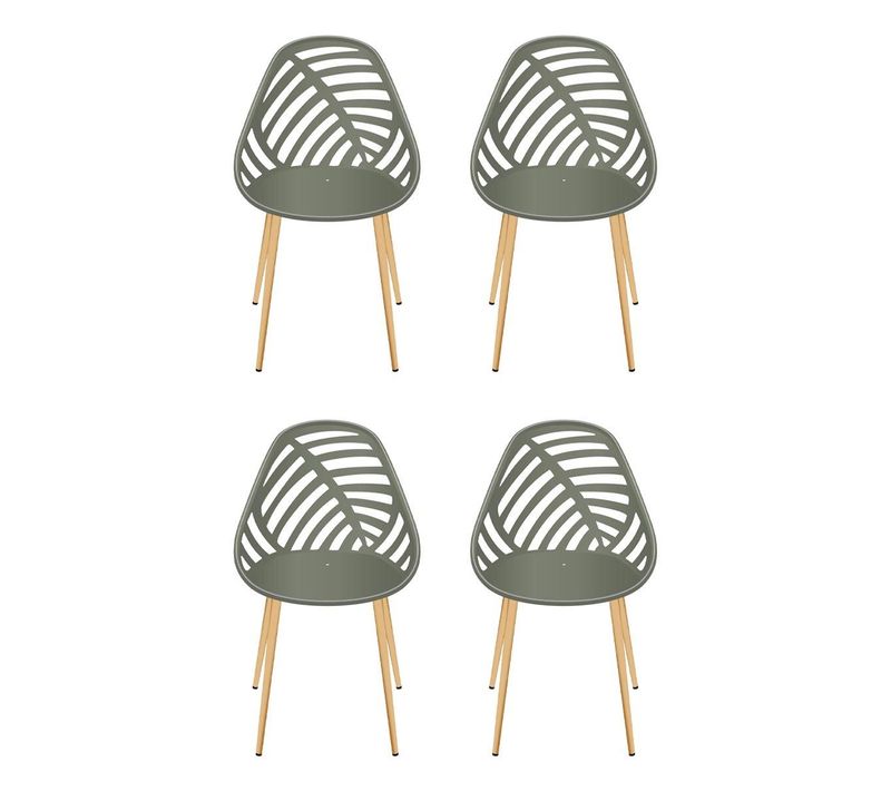 Lot De 4 Chaises De Jardin "alameda" 83cm Vert Olive