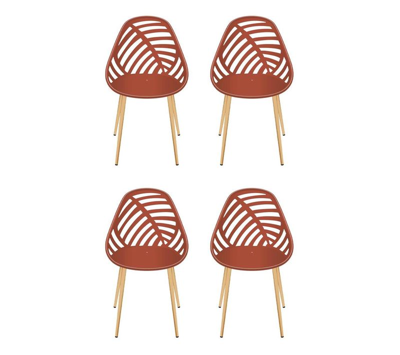 Lot De 4 Chaises De Jardin "alameda" 83cm Terracotta