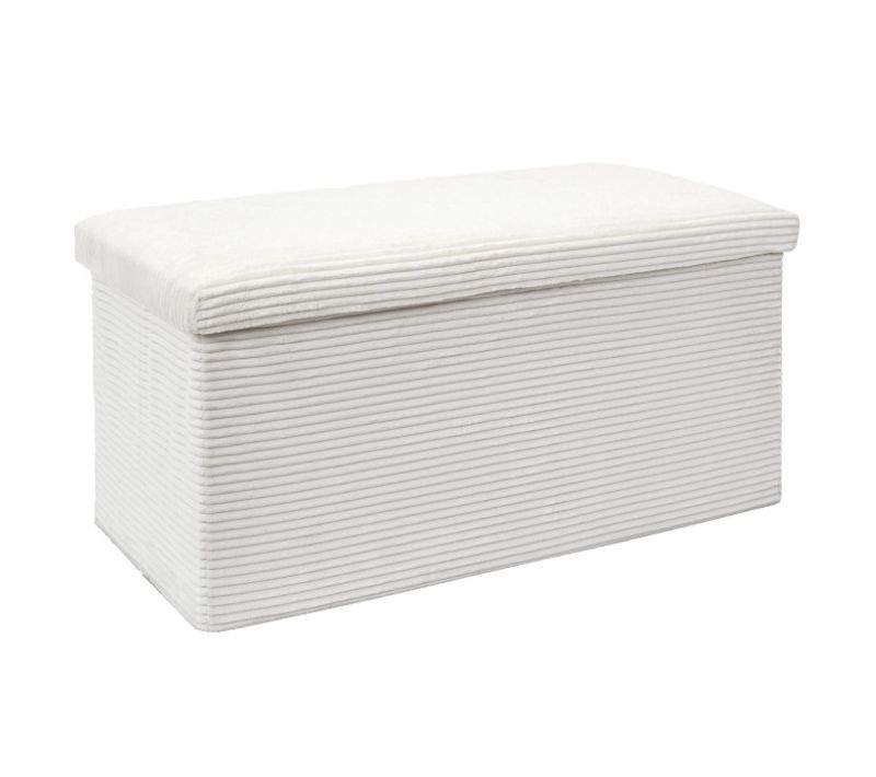Coffre Banc Pliable En Velours Côtelé Scott Beige