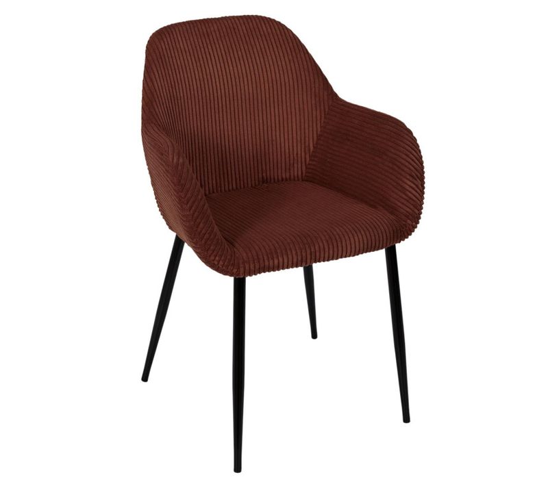 Fauteuil Velours Côtelé Scott Terracotta - Terracotta