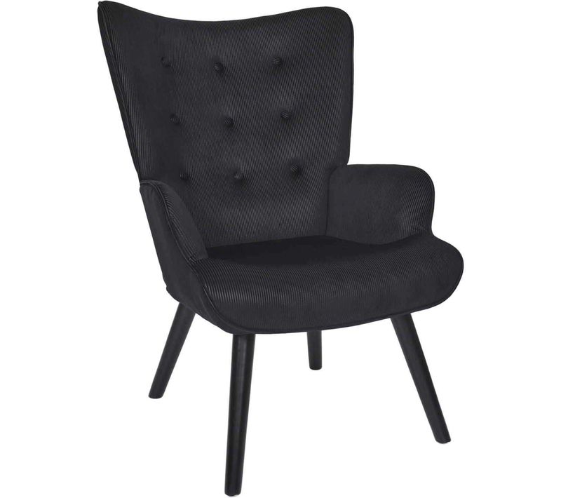 Fauteuil En Velours Côtelé Giulia Noir