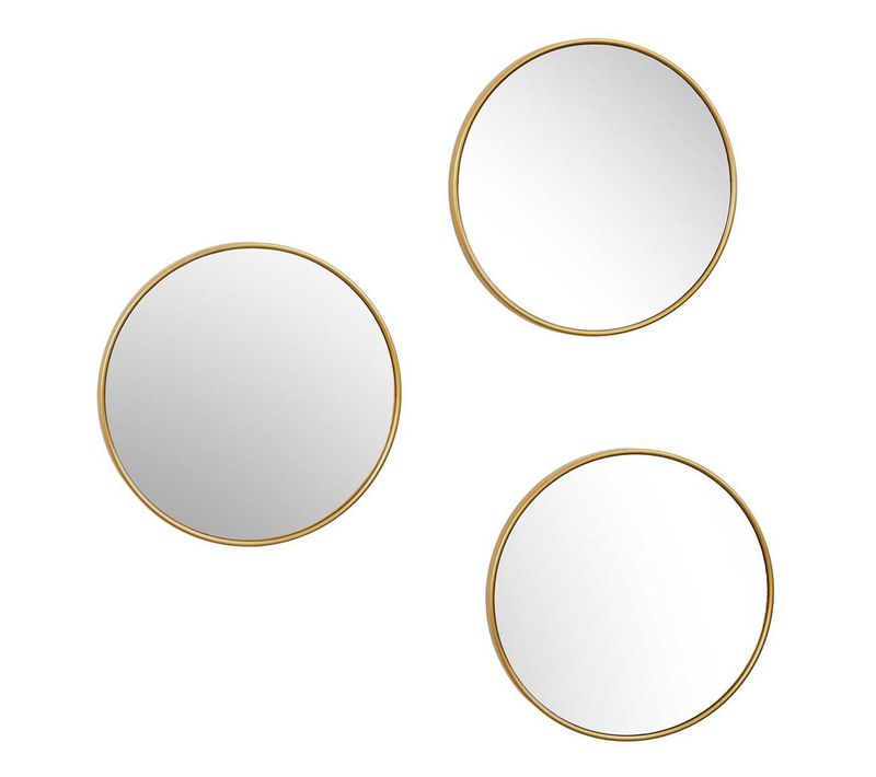 Lot De 3 Miroirs Déco "toronto" 26cm Or