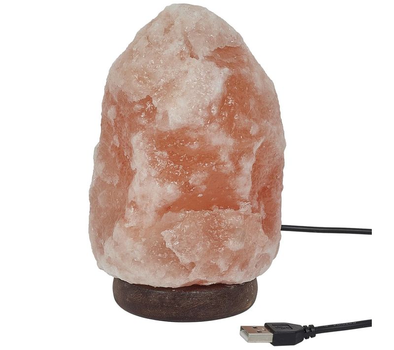Lampe De Sel à Poser "pierre" 17cm Rose
