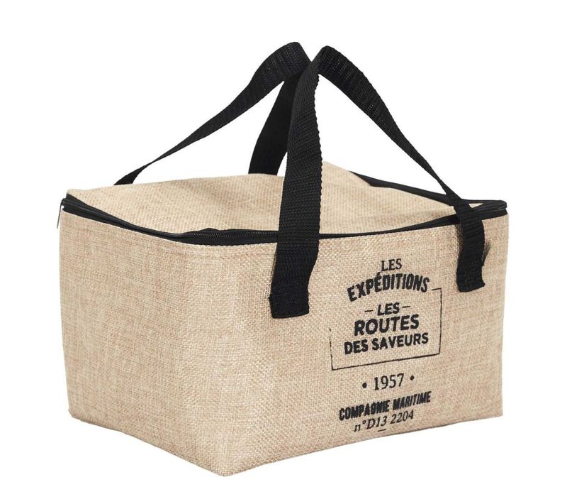 Lunch Bag Fraicheur Isotherme "effet Jute" 16cm Beige