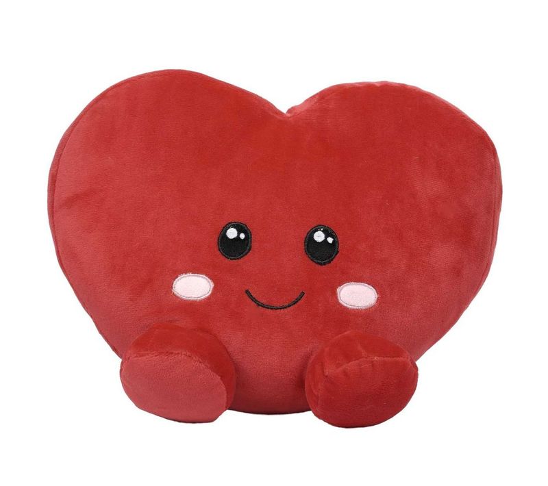 Peluche Enfant Cœur "kawaii" 25cm Rouge