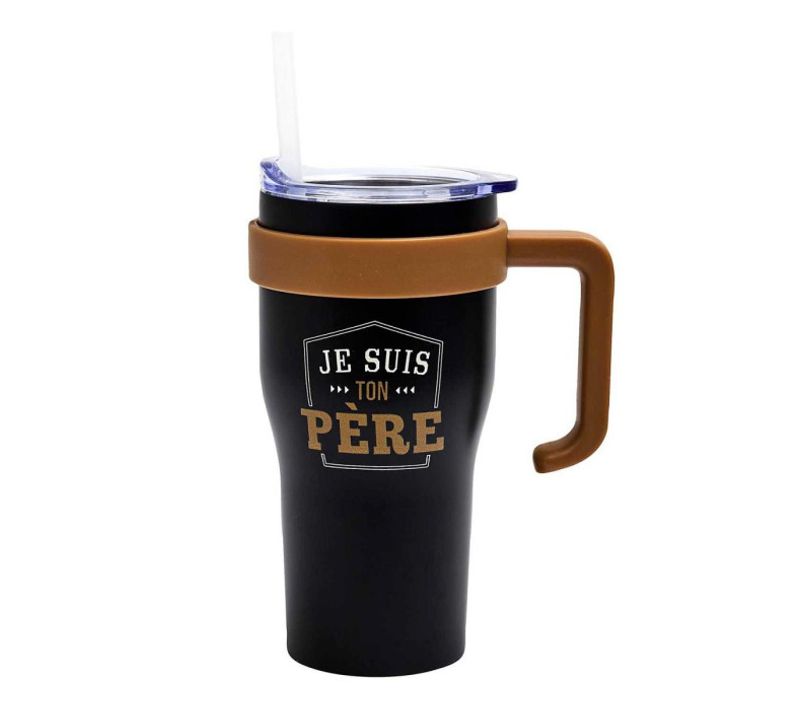 Mug De Transport En Inox "je Suis Ton Père" 60cl Noir