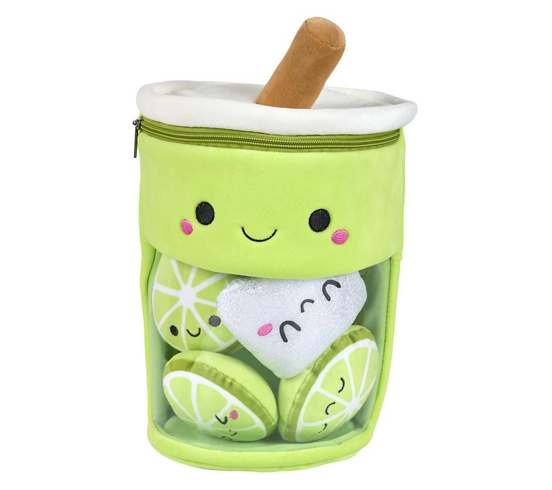 Peluche Enfant Bubble Tea Citron "kawaii" 27cm Vert