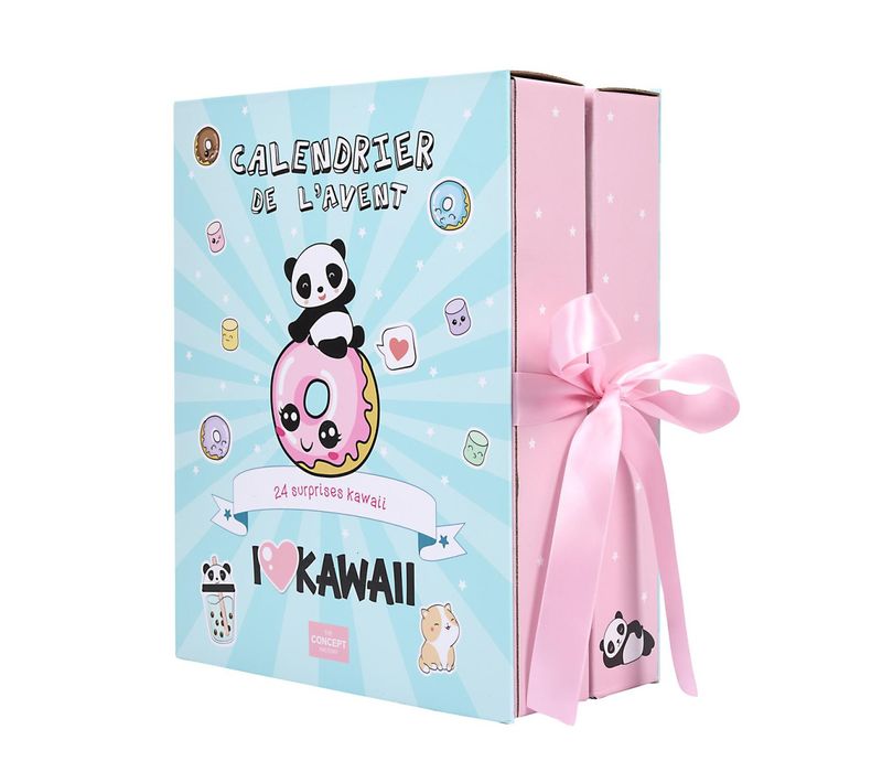 Calendrier De L'avent 24 Bougies et Surprises "kawaii" 25cm Multicolore