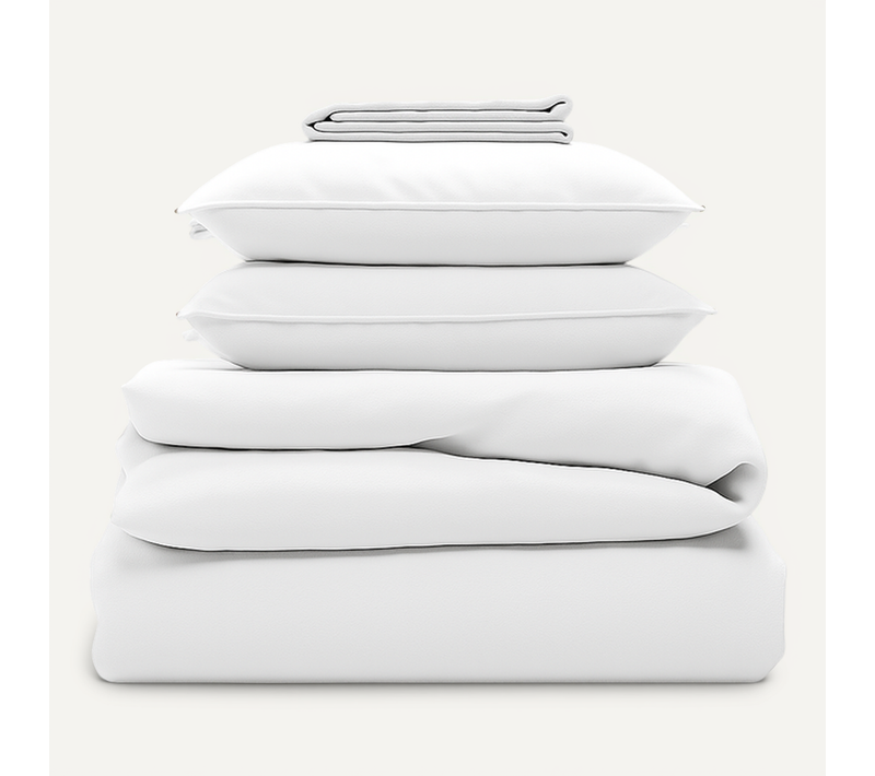 Parure 220/240 Blanc - Drap 180/200 + 2 Taies Oreiller 50/70 Cm