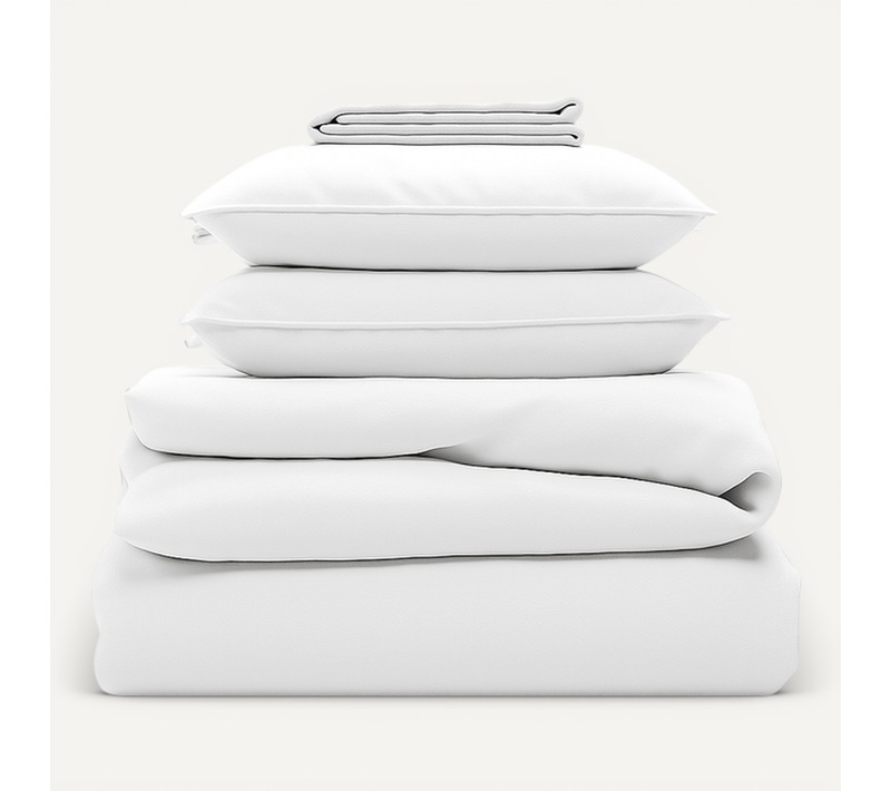 Parure 240/260 Blanc - Drap 180/200 + 2 Taies Oreiller 50/70 Cm
