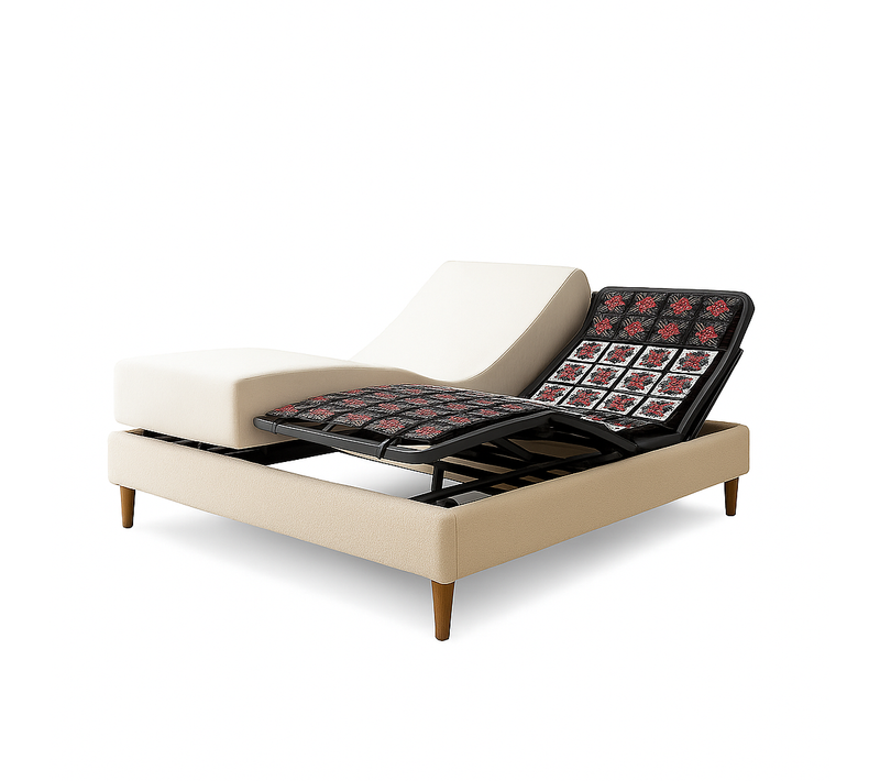 Pack Lit Électrique Matelas 90x190 - Sable - Sommier Relaxation+contour Lit Bouclette+matelas