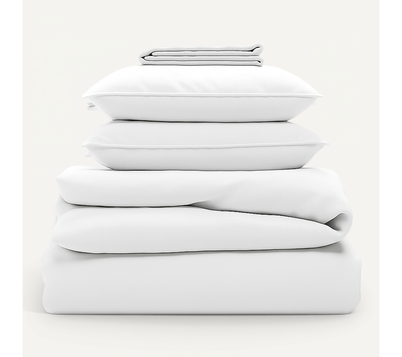 Parure Coton 240/260 Blanc - Drap 200/200 + 2 Taies Oreiller 60/60 Cm
