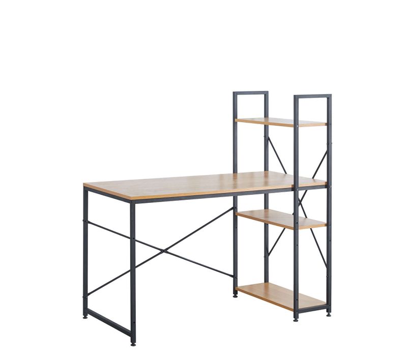 Bureau Étagère Détroit 120cm : Style Industriel, Bois Et Métal