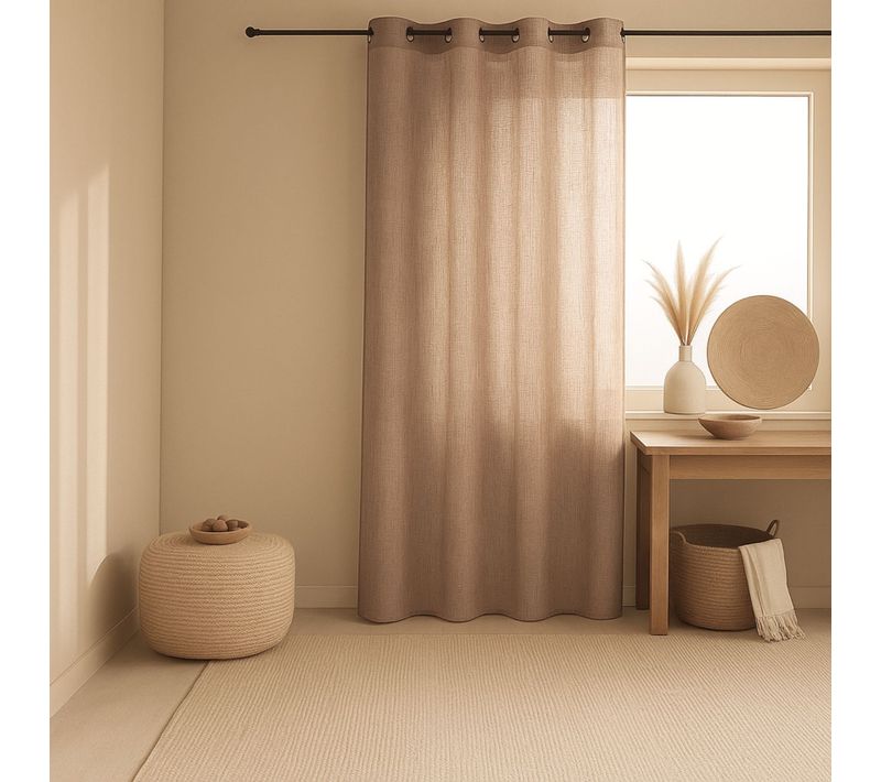 Voilage - Effet Lin Fluide - 140x240 Cm - Beige