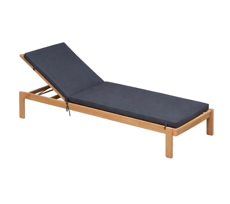 Matelas Bain De Soleil Extérieur Imperméable Minorque - 60x190 Cm - Gris Anthracite