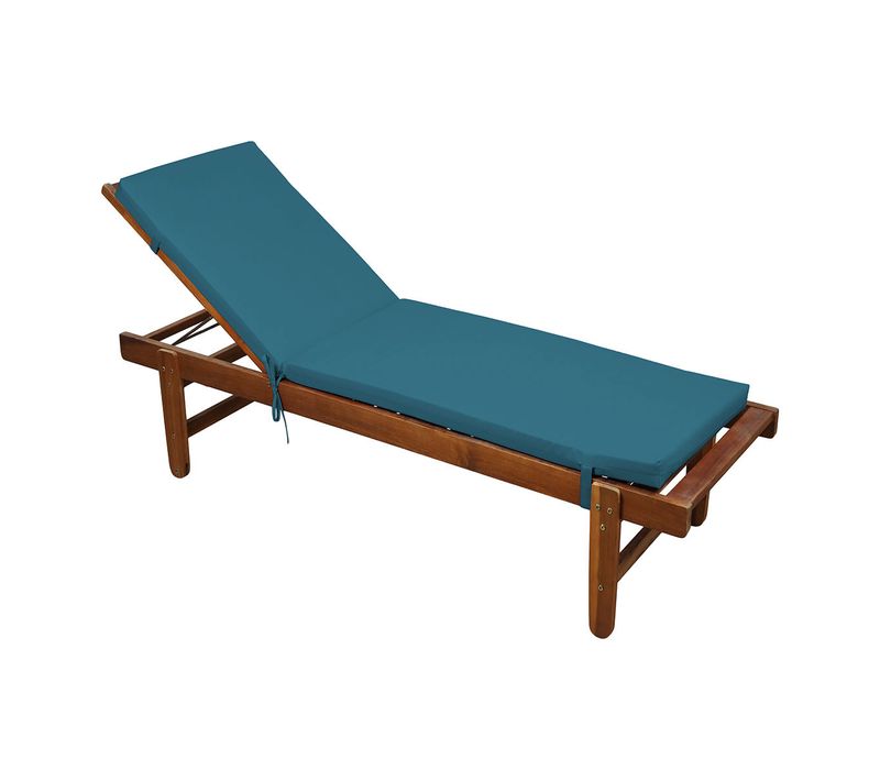 Matelas Bain De Soleil Extérieur Imperméable Minorque - 60x190 Cm - Bleu Paon