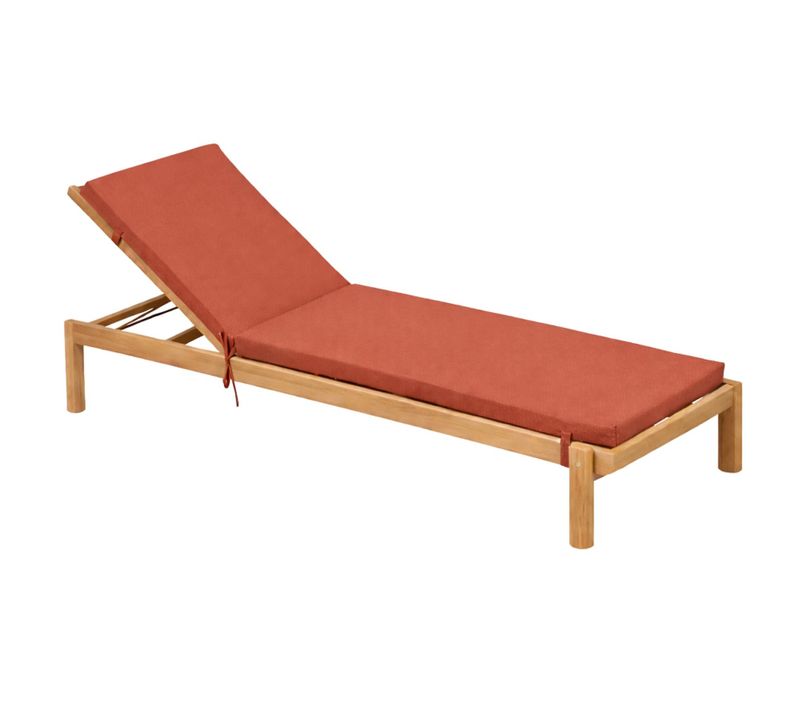 Matelas Bain De Soleil Extérieur Imperméable Minorque - 60x190 Cm - Terracotta