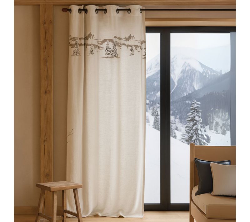 Rideau Montagne épuré - 140x260 Cm - Ecru