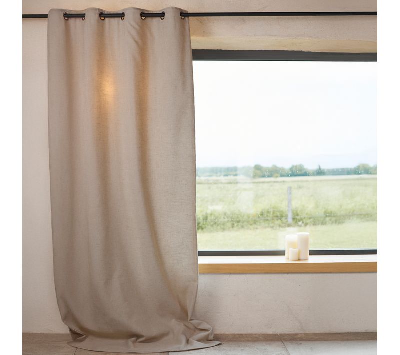 Rideau Poly-lin à Oeillets - 160x240 Cm - Naturel