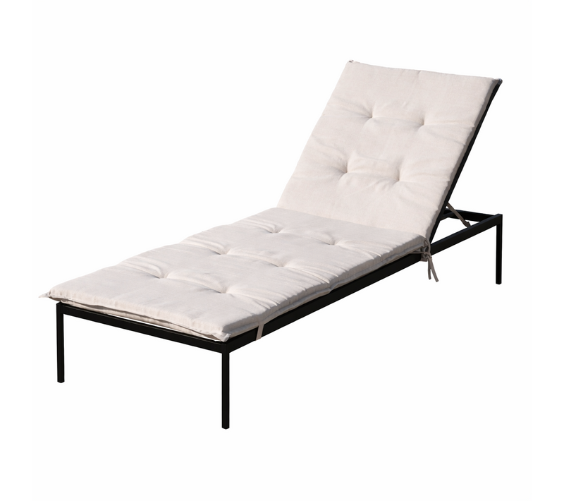 Matelas Bain De Soleil Extérieur Haute Résistance Capitonné Ferret - 60x190 Cm - Naturel