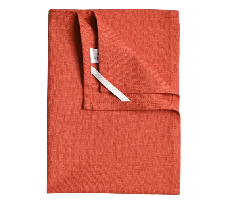 Torchon De Cuisine En Coton Uni Aspect Tissé - 45x65 Cm - Terracotta