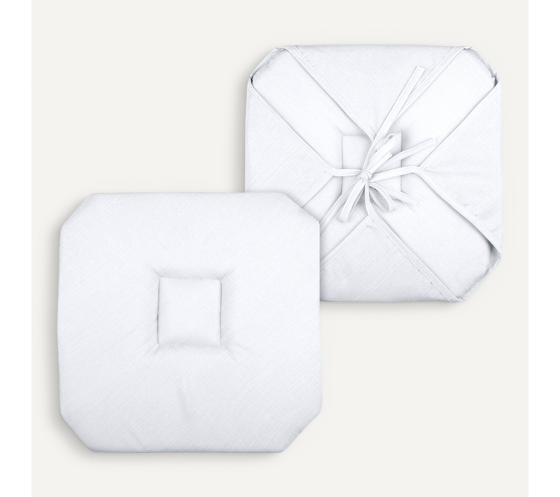 Galette De Chaise Italienne Et Unie - 40x40 Cm - Blanc